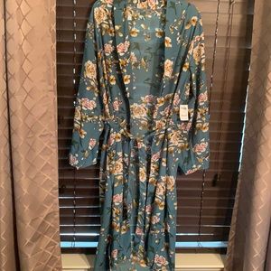 Floral print kimono